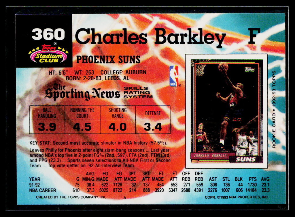 1993 Topps Stadium Club Charles Barkley #360