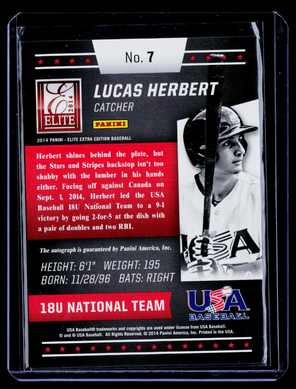 2014 Panini Elite Extra Edition Lucas Herbert #7 /199