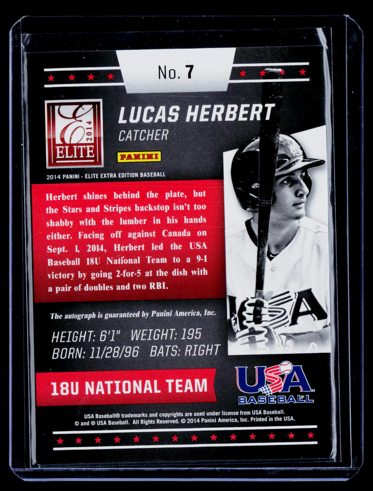 2014 Panini Elite Extra Edition Lucas Herbert #7 /199