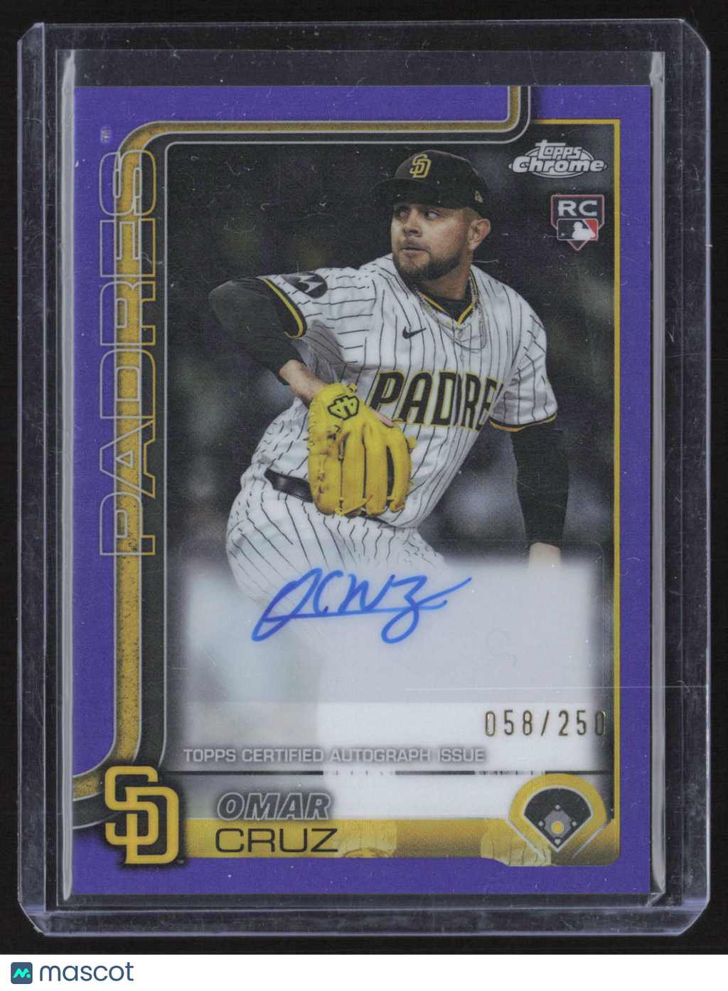 2025 Topps Chrome Omar Cruz #AC-OC Purple Refractor /250 RC