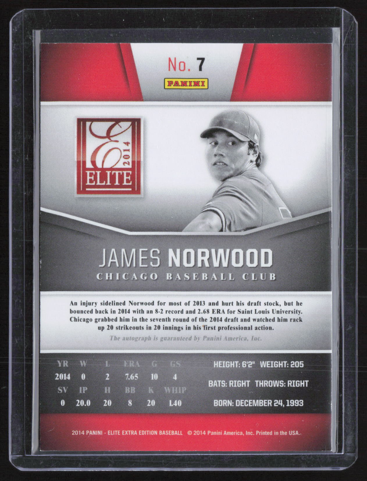 2014 Panini Elite Extra Edition James Norwood #7 Franchise Futures /799