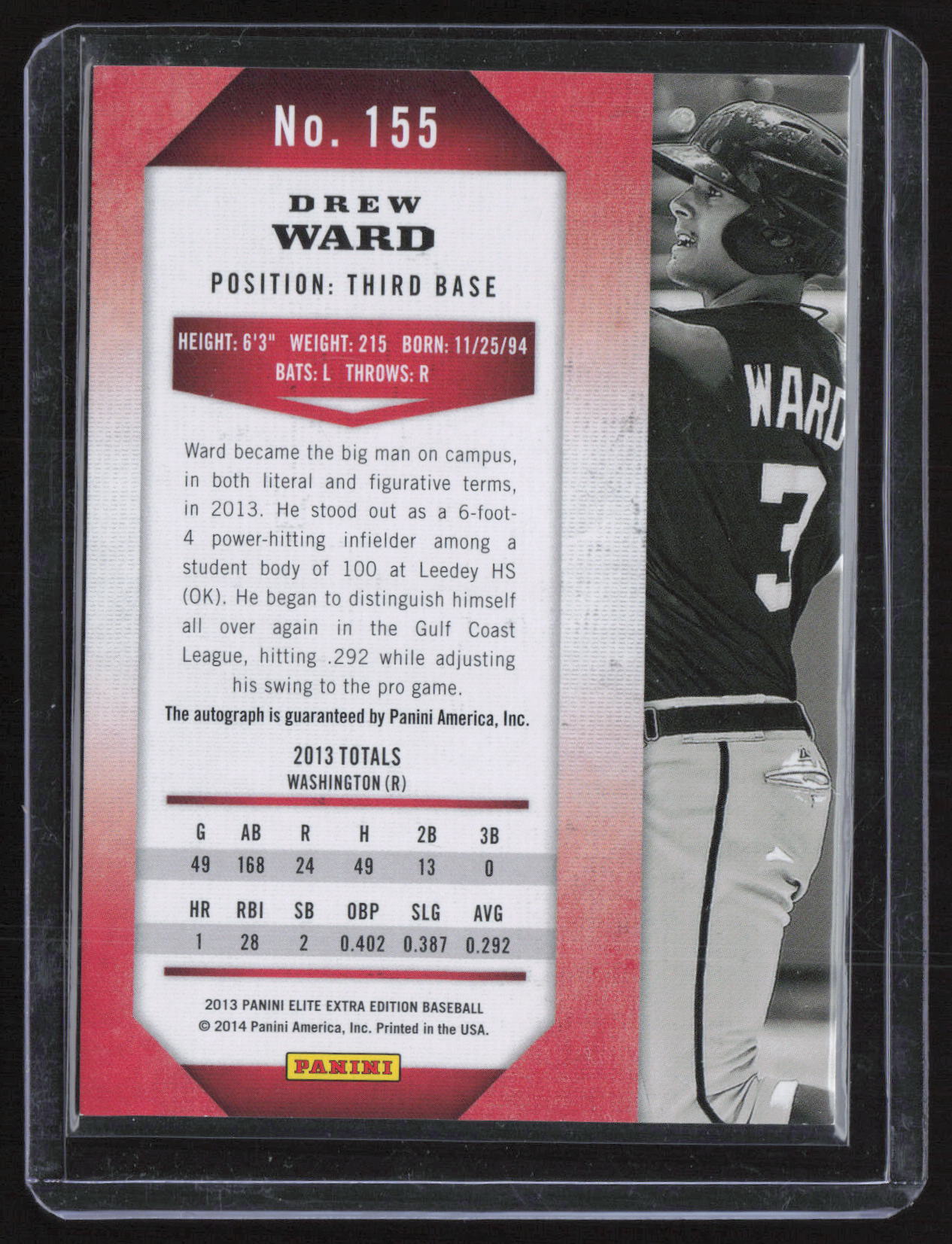2014 Panini Elite Extra Edition Drew Ward #155 /371