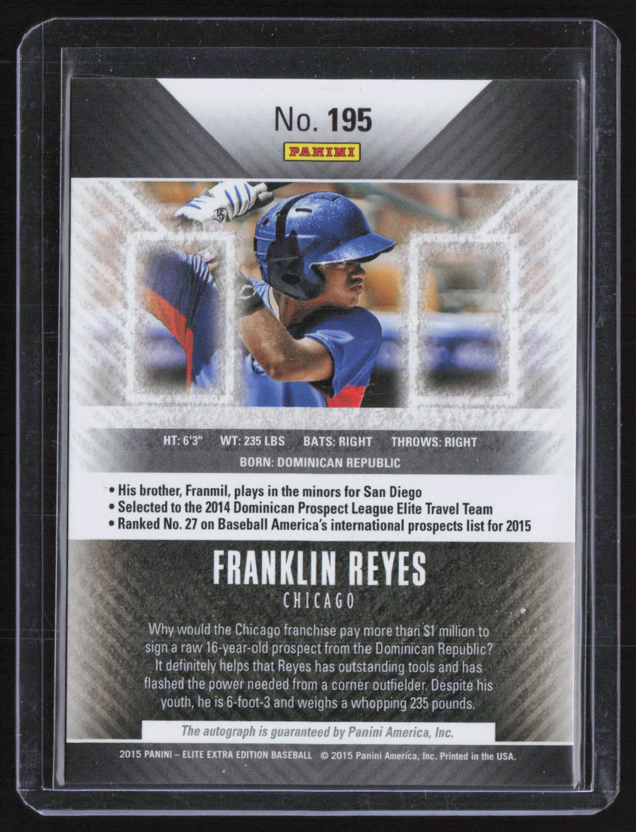 2015 Panini Elite Extra Edition Franklin Reyes #195