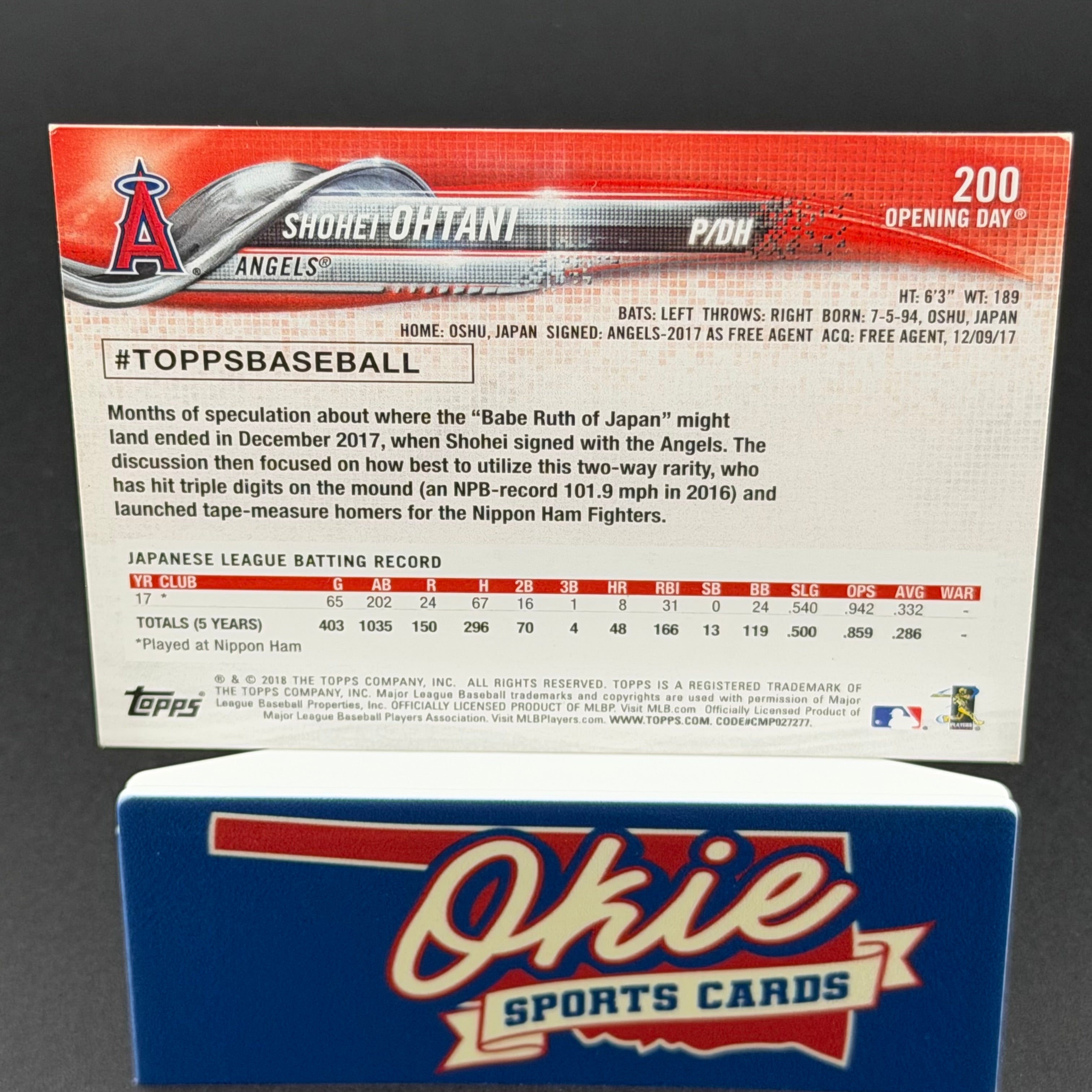 2018 Topps Opening Day Shohei Ohtani #200 RC