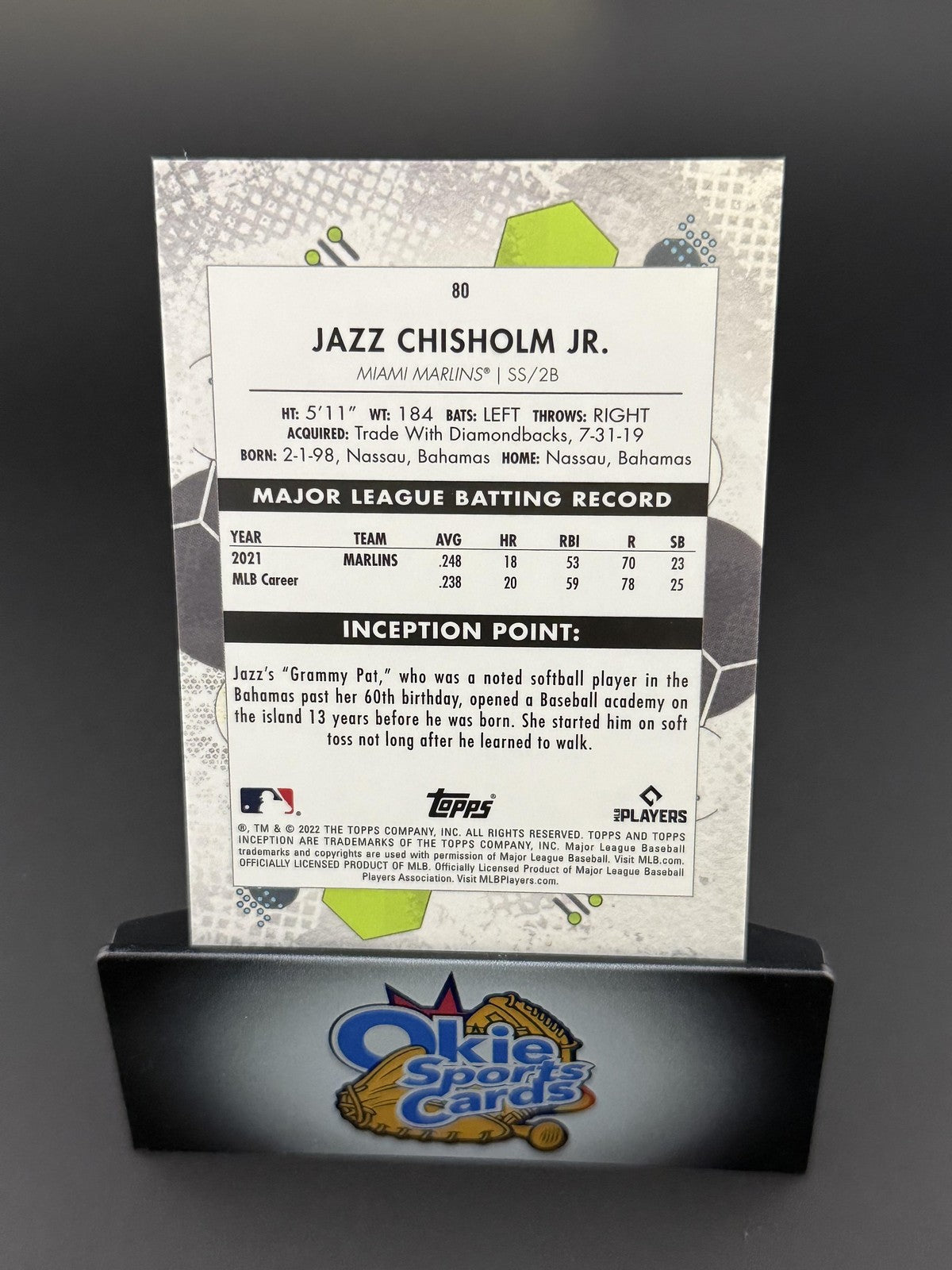 2022 Topps Inception #80 Jazz Chisholm Jr.