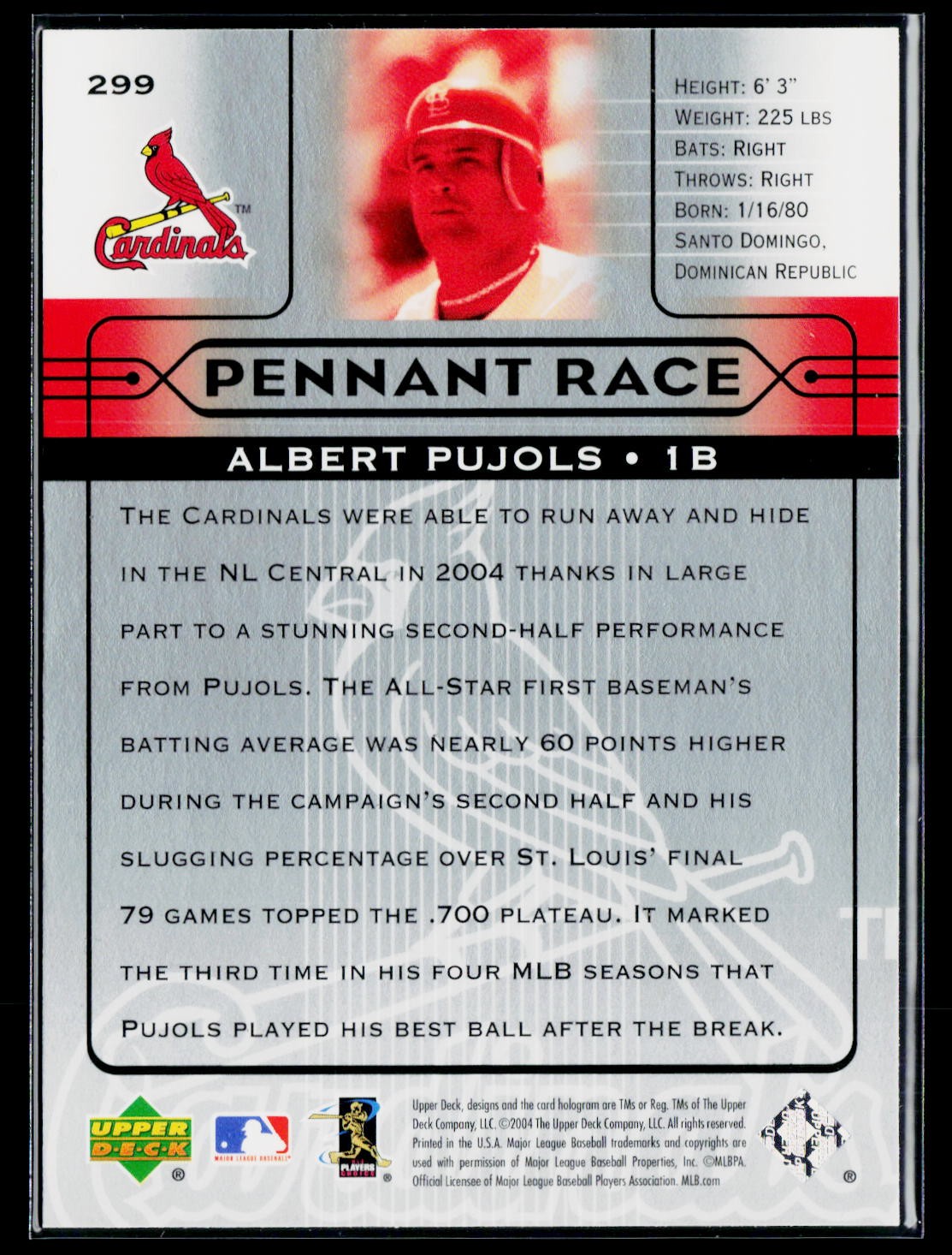 2005 Upper Deck #299 Albert Pujols