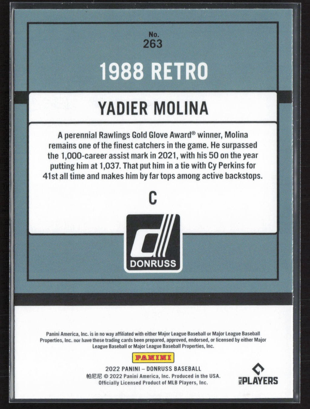 2022 Donruss #263 Yadier Molina