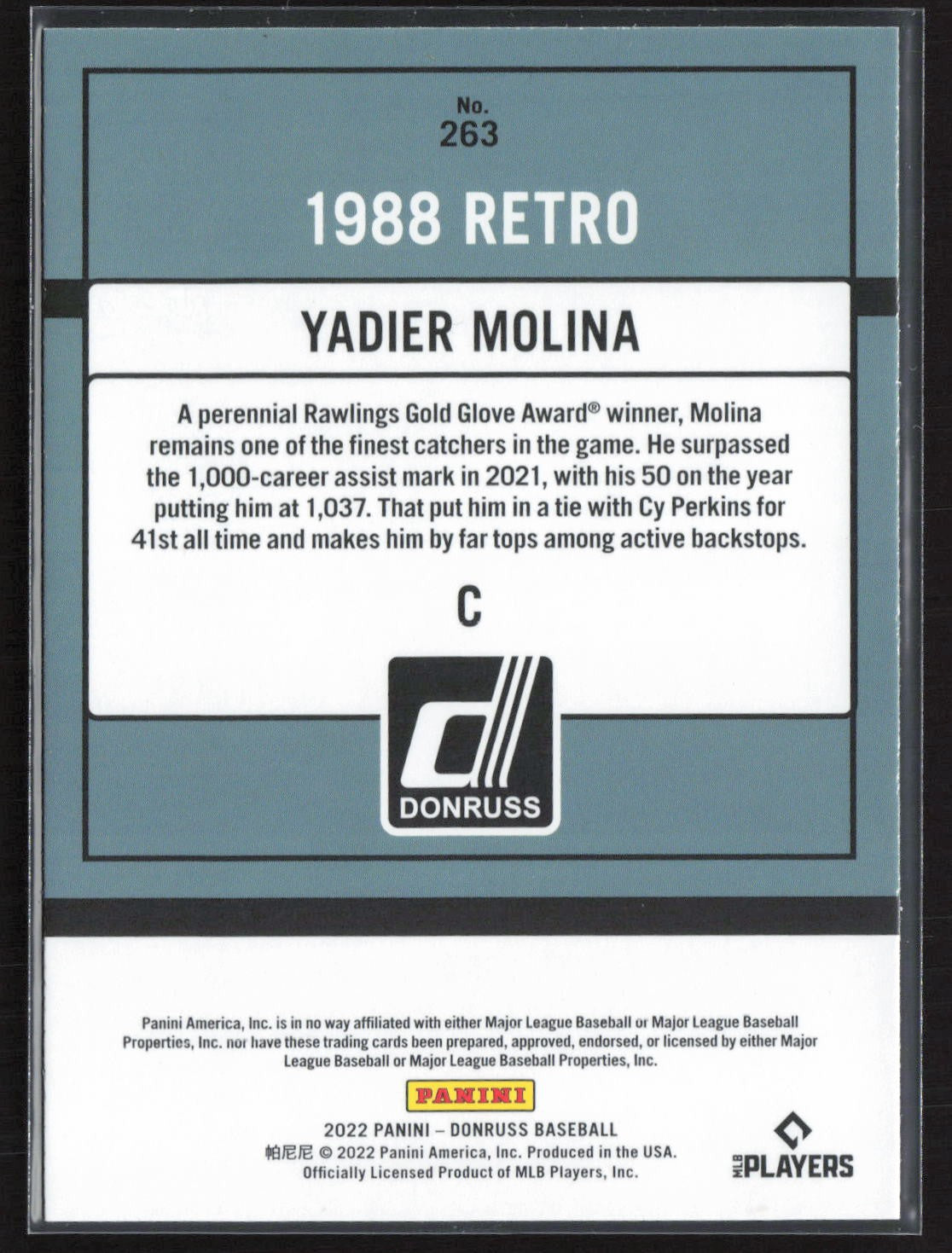 2022 Donruss #263 Yadier Molina