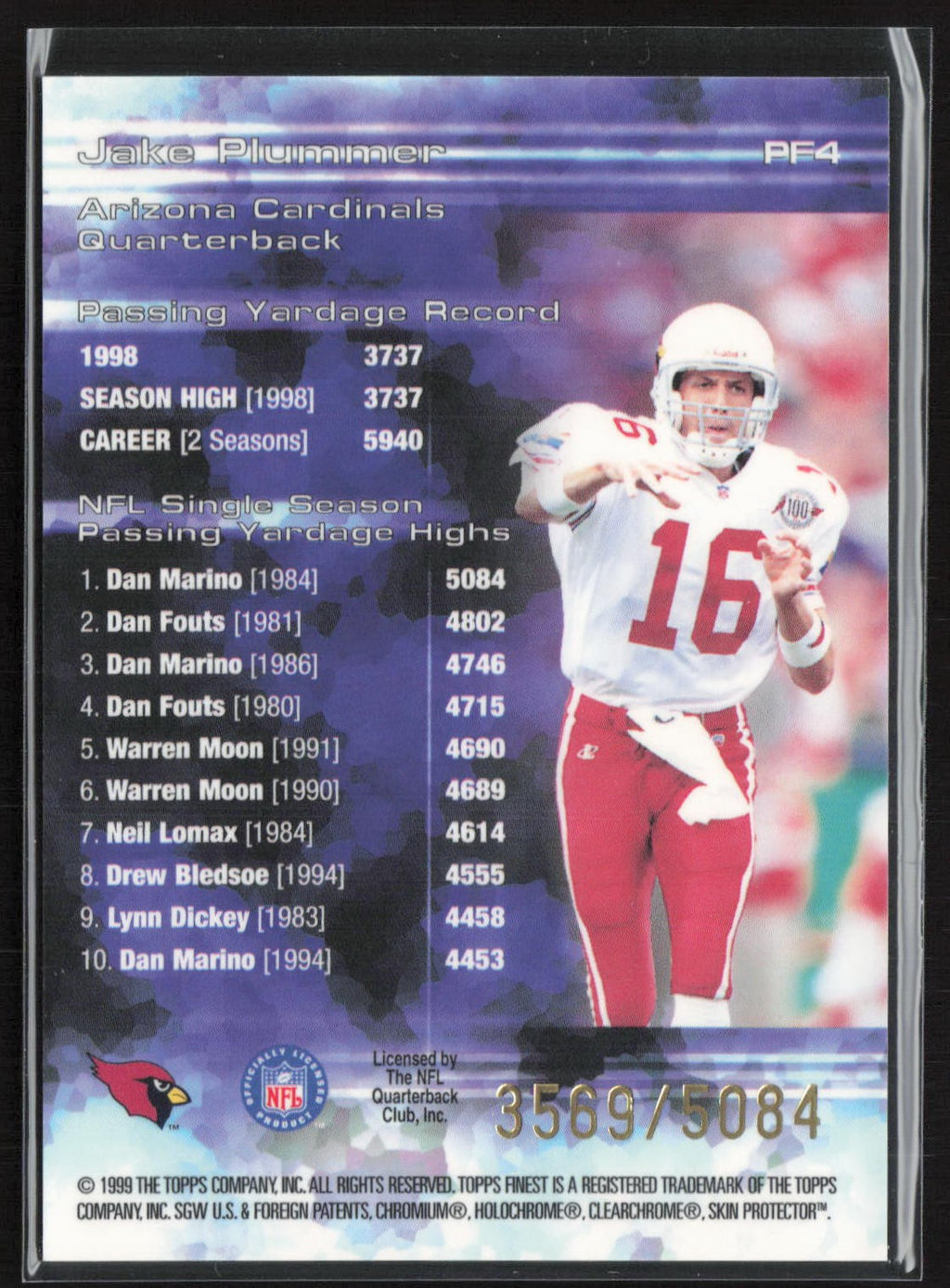 1999 Finest #PF4 Jake Plummer Prominent Figures #/5084