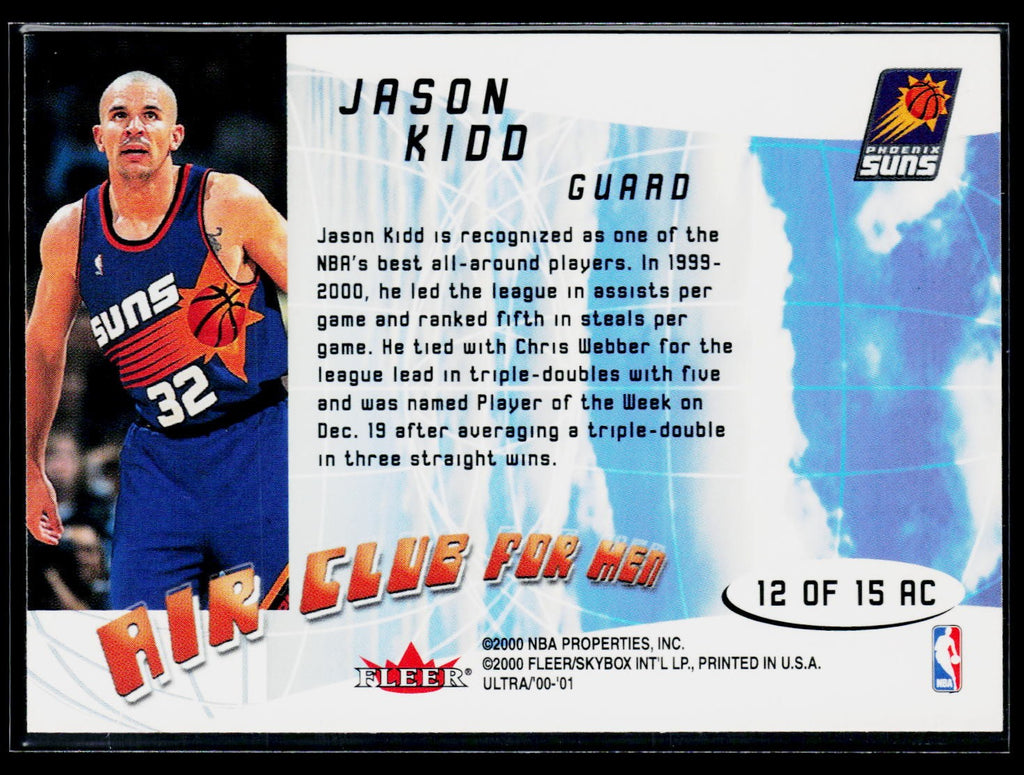 2000-01 Ultra #12 AC Jason Kidd Air Club for Men
