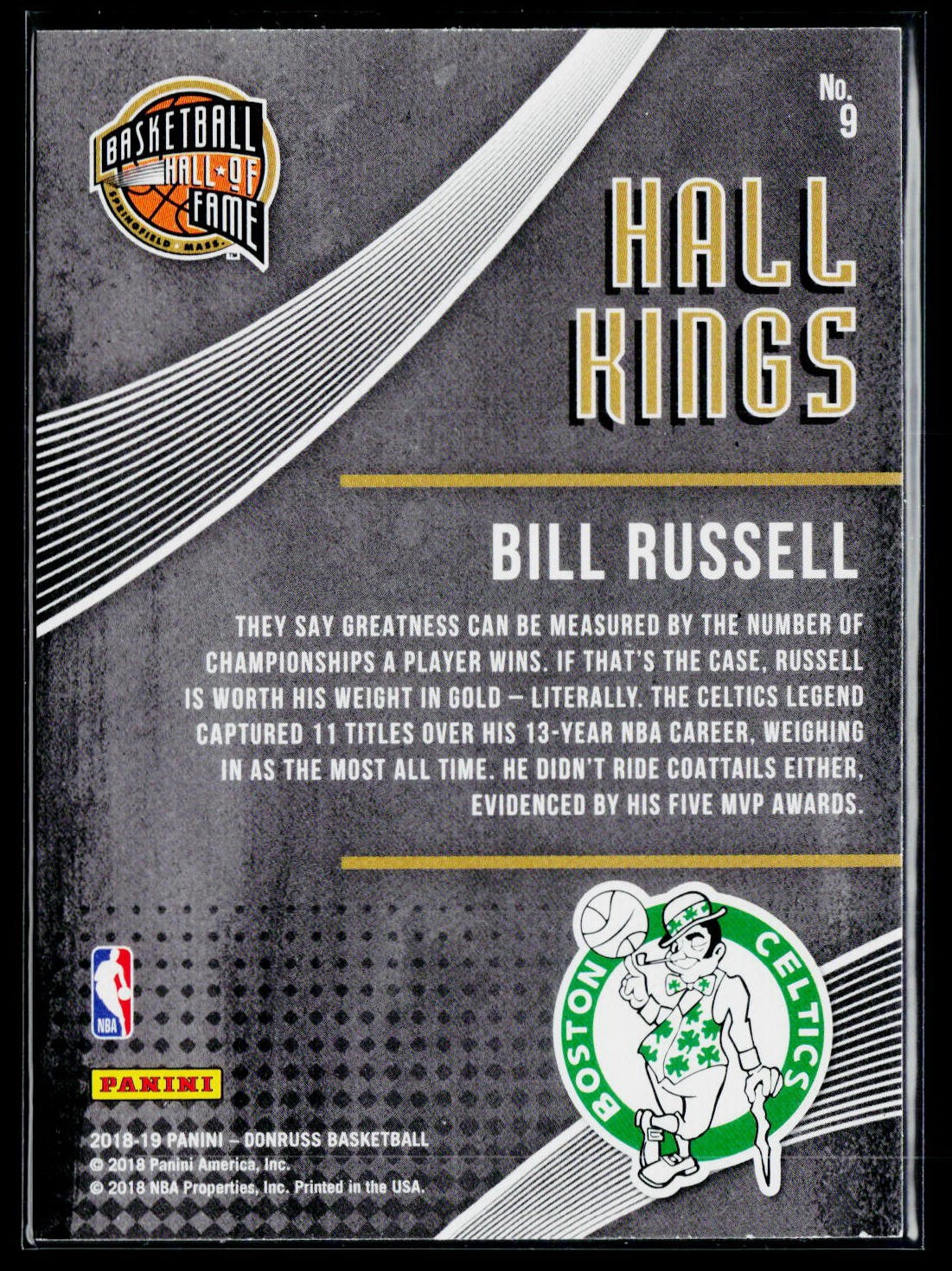 2018-19 Donruss #9 Bill Russell Hall Kings
