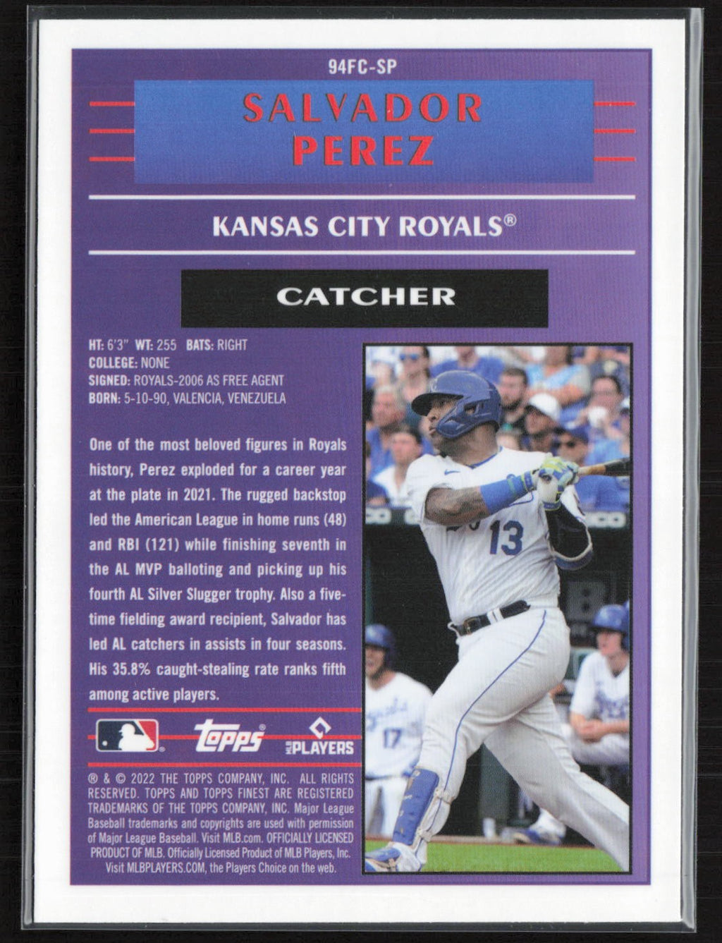 2022 Finest #94FC-SP Salvador Perez 1994 Topps Finest Cornerstones