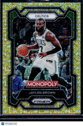 2023-24 Panini Prizm Monopoly #8 Jaylen Brown Gold Millionaire Shimmer #/500