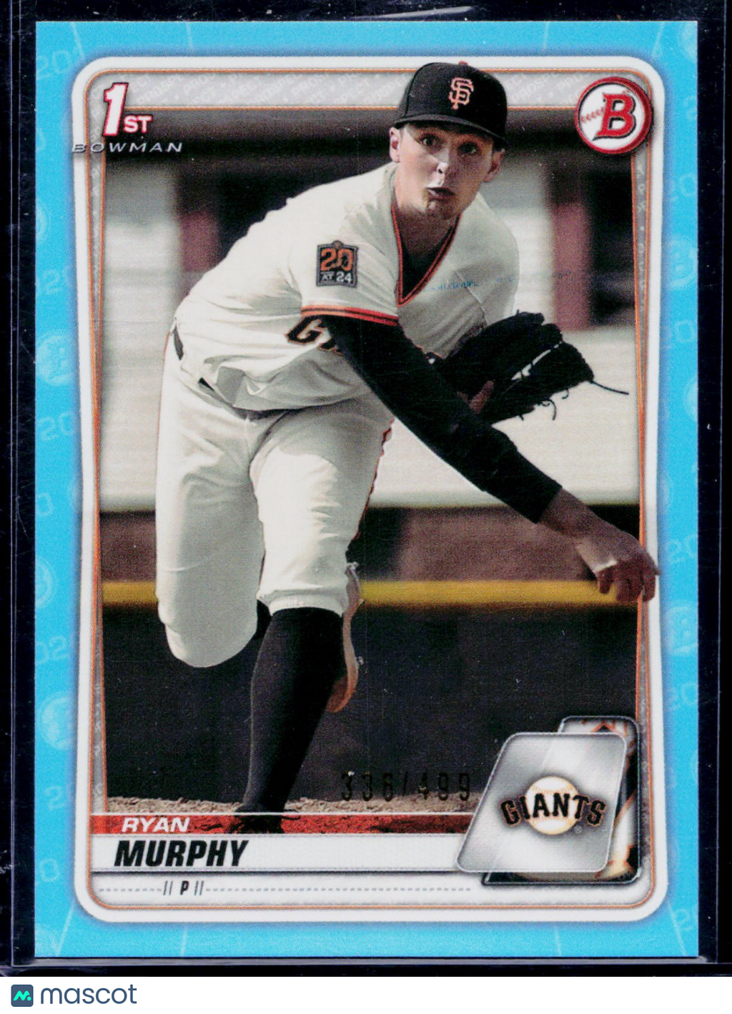 2020 Bowman Draft #BD-166 Ryan Murphy Chrome Sky Blue