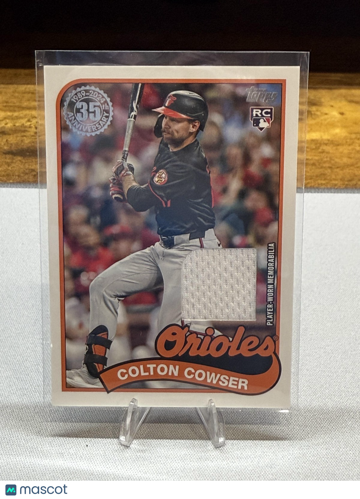 2024 Topps #89BA-CC Colton Cowser 1989 Topps Baseball 35th Game Worn Memorabilia