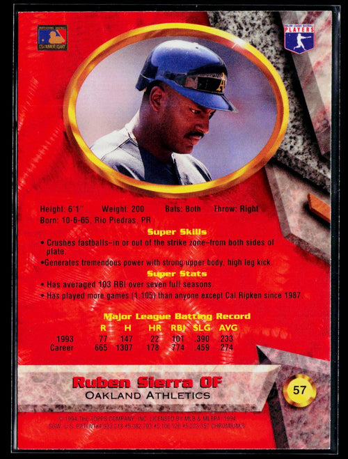 1994 Bowman's Best #57 Ruben Sierra