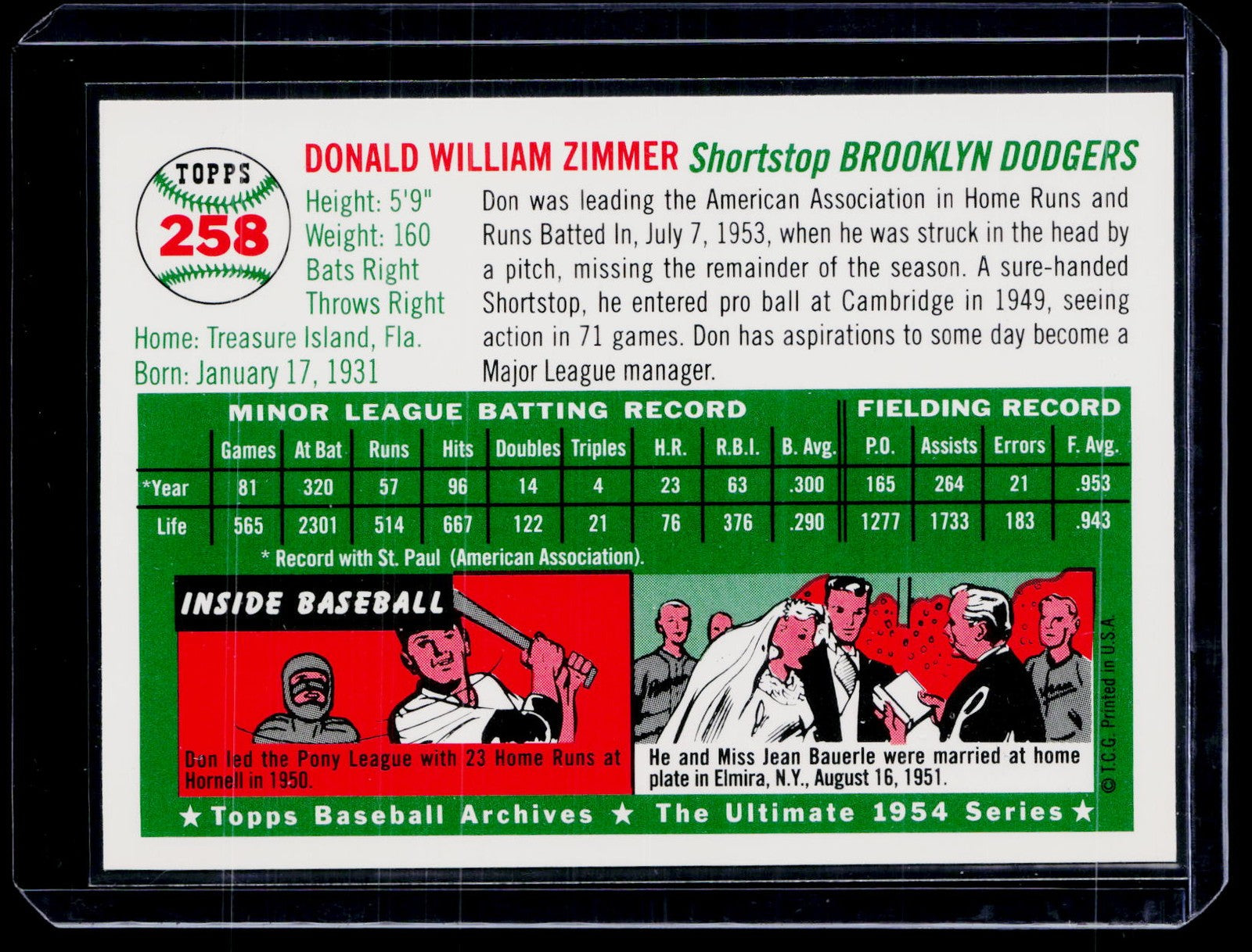 1994 Topps Archives 1954 #258 Don Zimmer Cropped