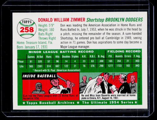 1994 Topps Archives 1954 #258 Don Zimmer Cropped