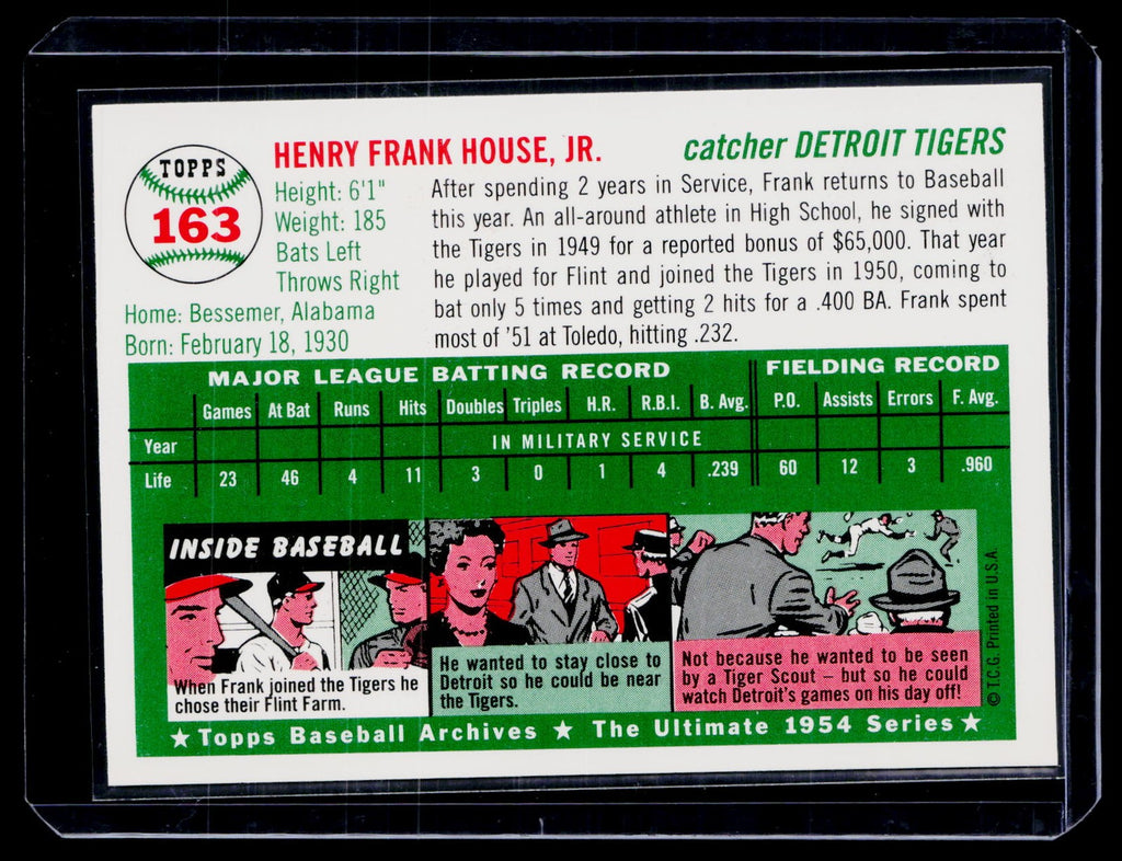 1994 Topps Archives 1954 #163 Frank House