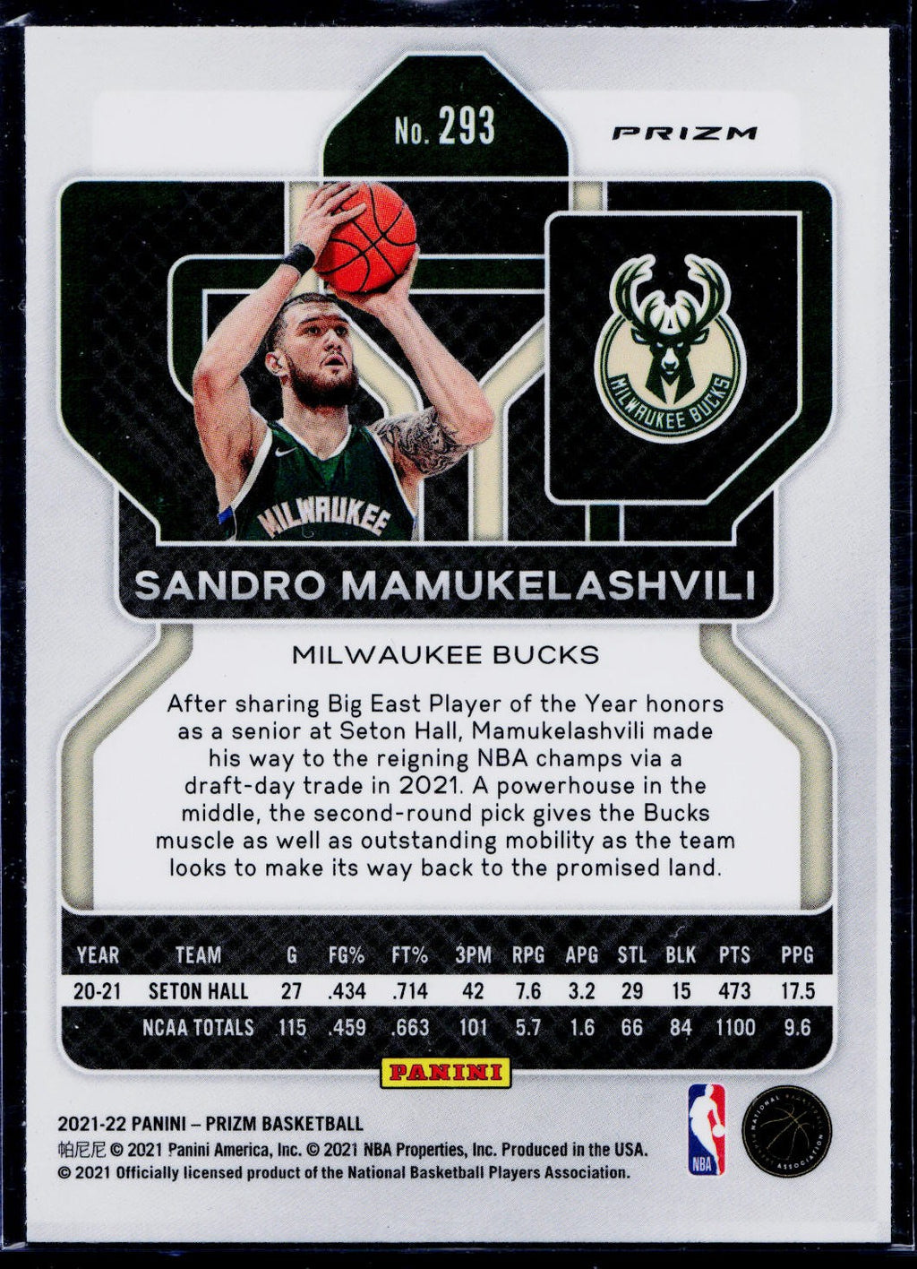 2021-22 Panini Prizm #293 Sandro Mamukelashvili Red White and Blue