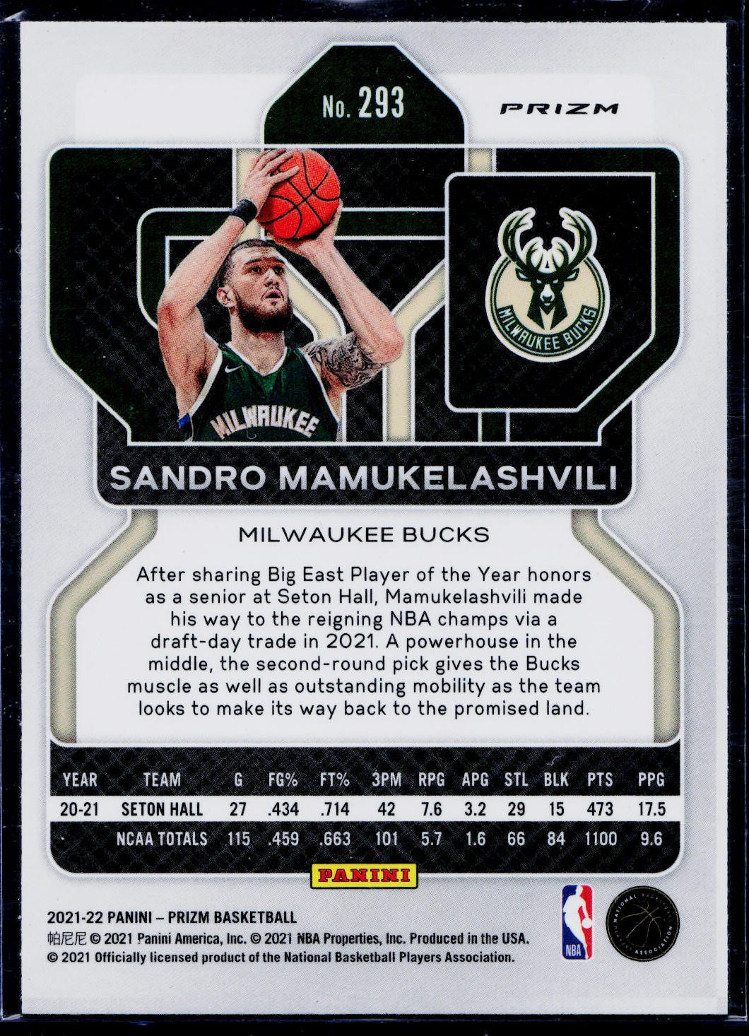 2021-22 Panini Prizm #293 Sandro Mamukelashvili Red White and Blue