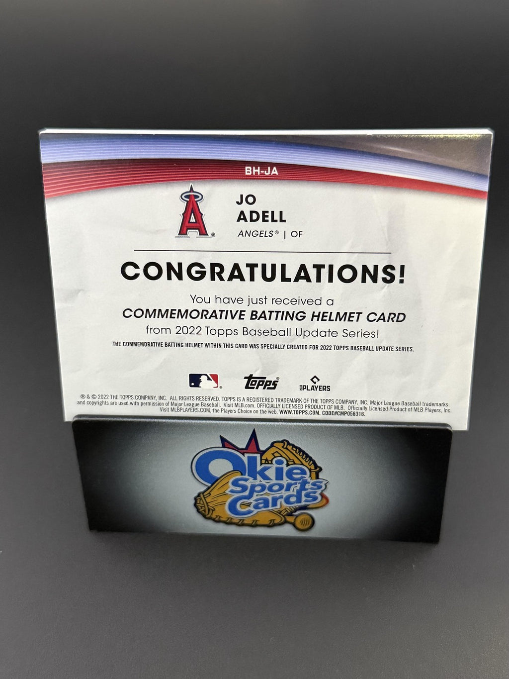 2022 Topps Update #BH-JA Jo Adell Commemorative Batting Helmet Relic