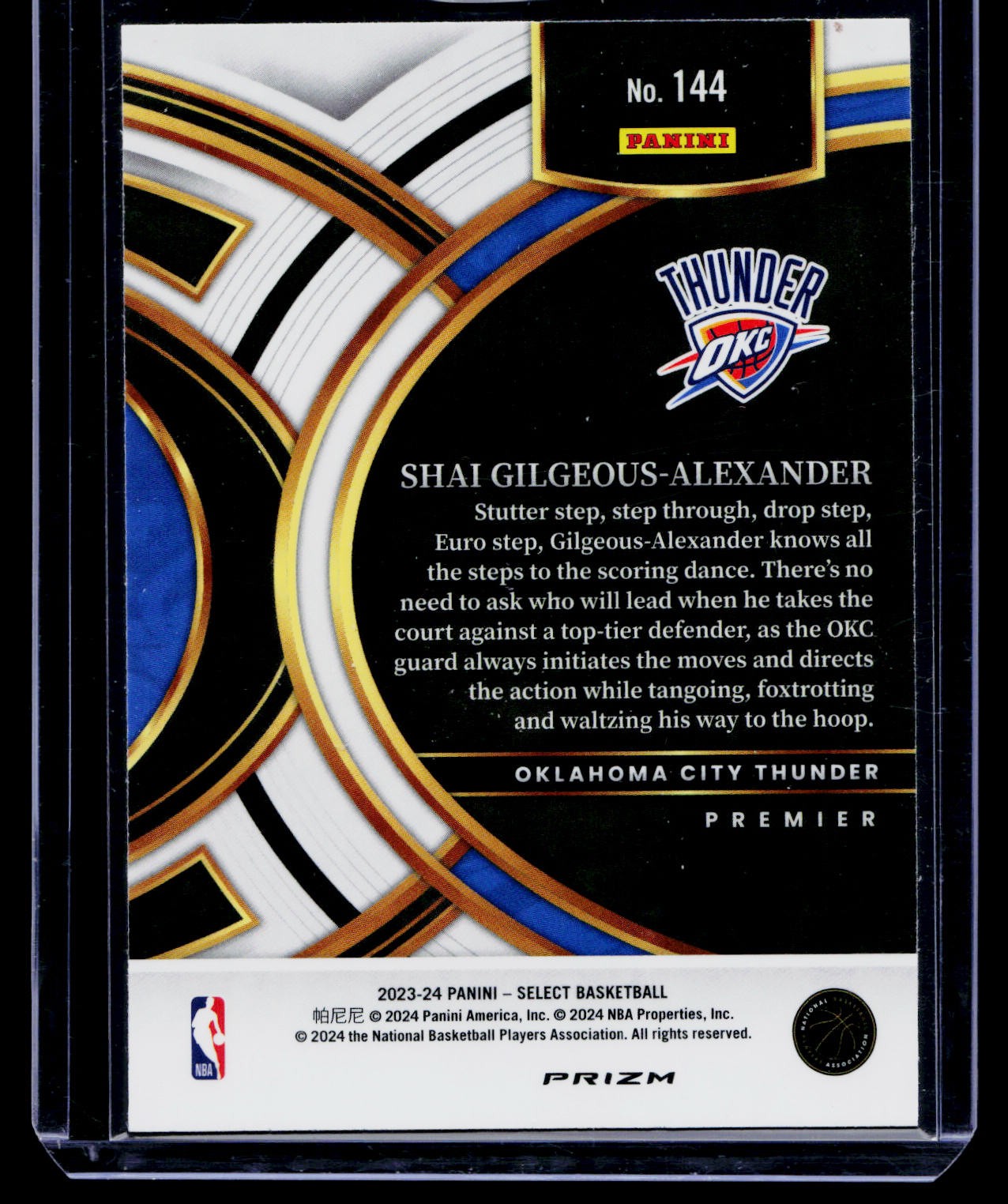 2023-24 Panini Select #144 Shai Gilgeous-Alexander Orange Flash Prizms