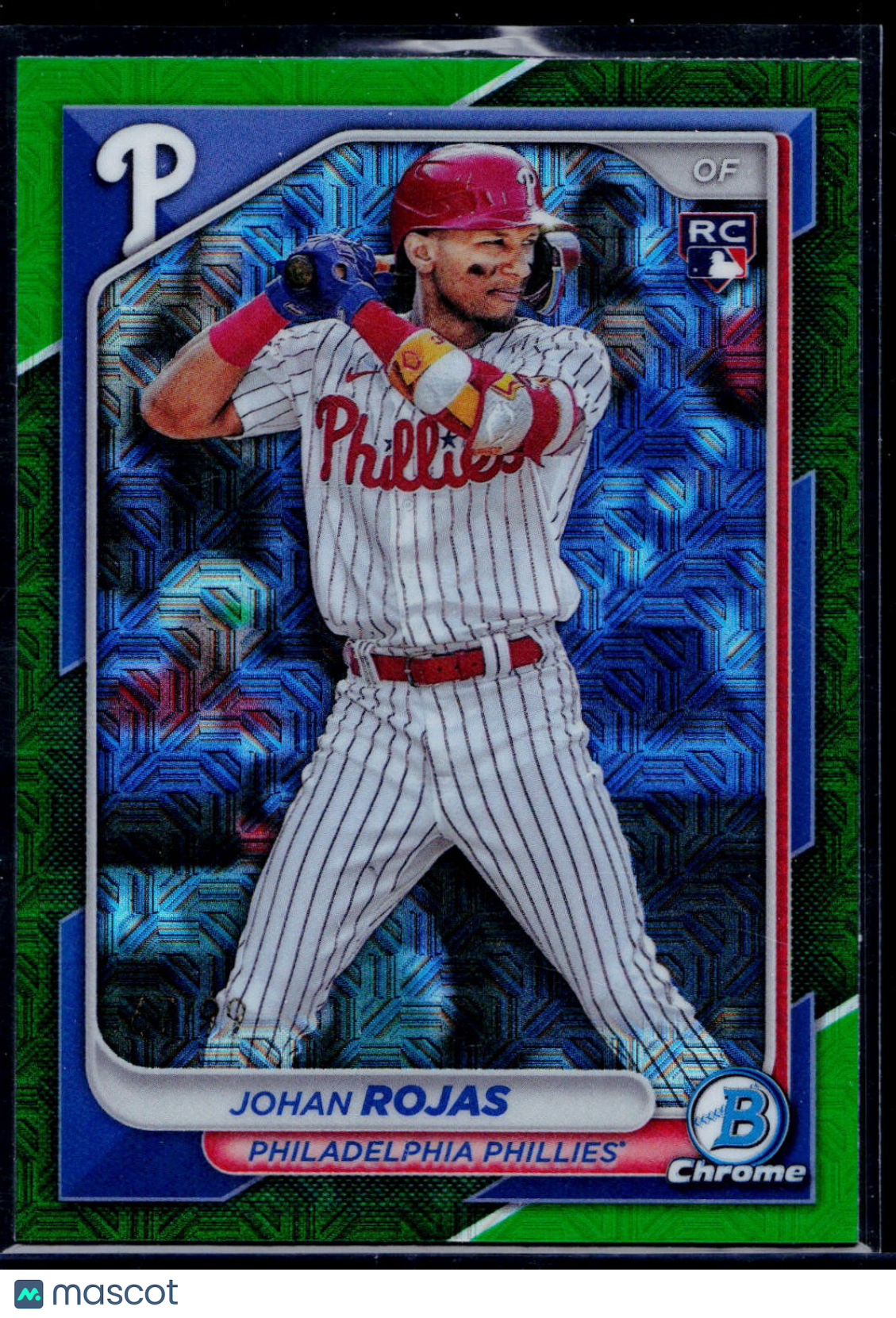 2024 Bowman #86 Johan Rojas Green Chrome Refractor 67/99
