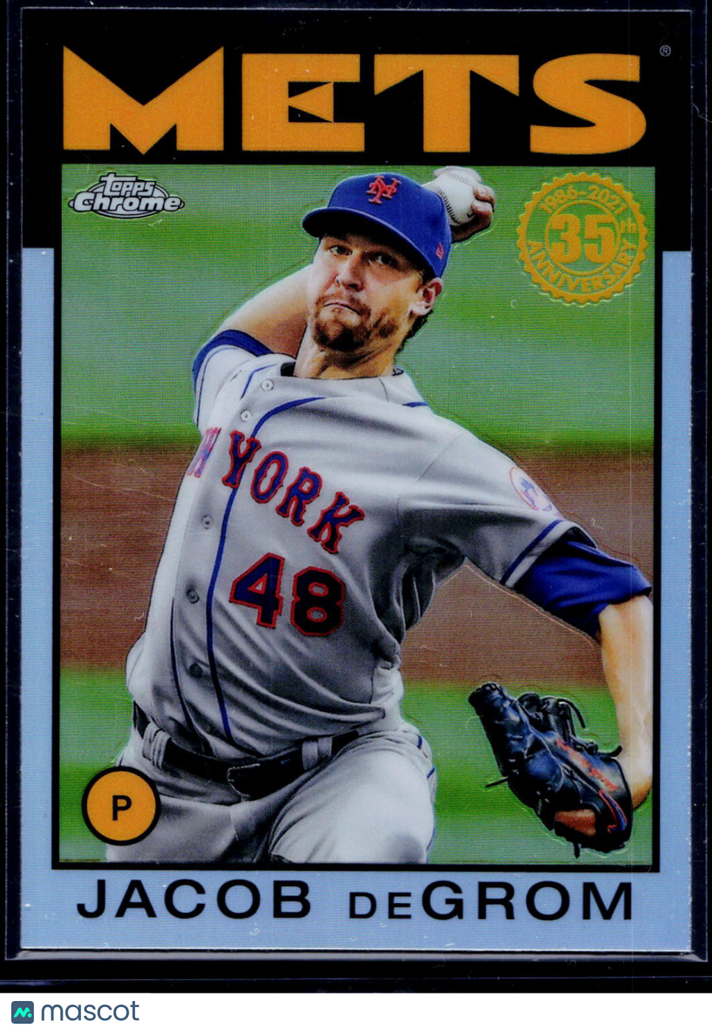 2021 Topps Chrome #86BC-23 Jacob deGrom 1986 Topps Baseball 35th Anniversary
