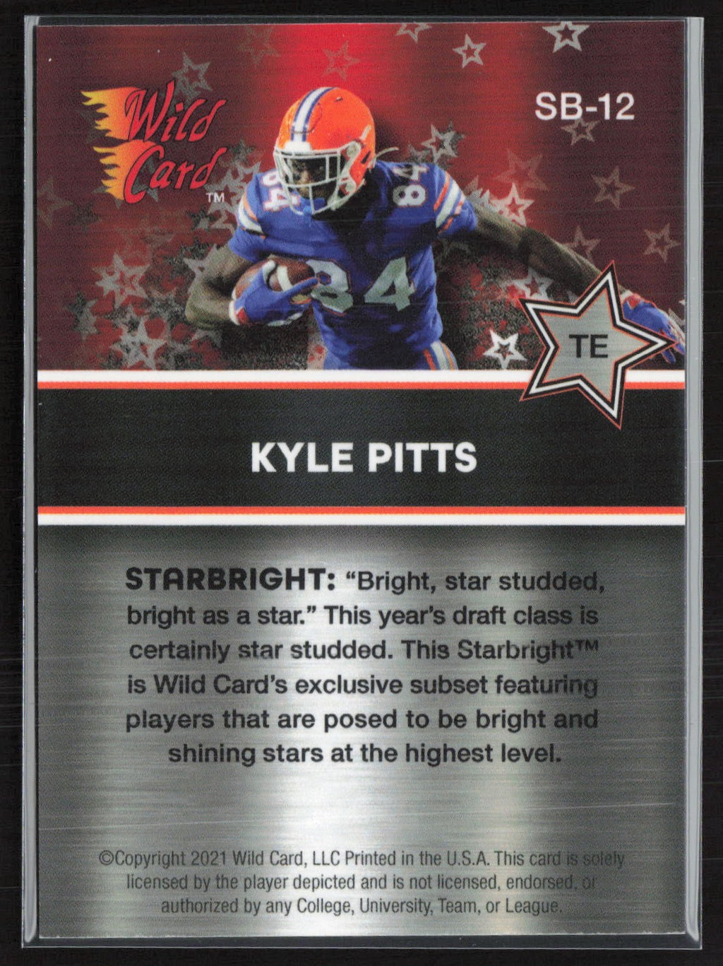 2021 Wild Card Alumination Kyle Pitts #SB-12 Red