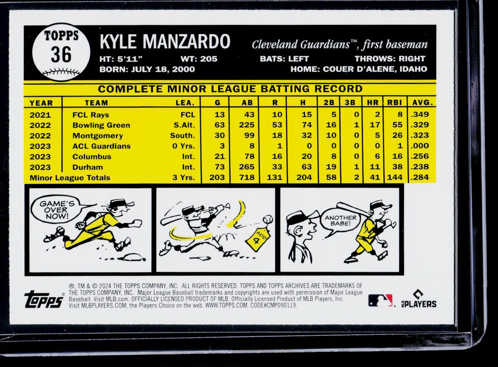 2024 Topps Archives #36 Kyle Manzardo Archives Foilboard