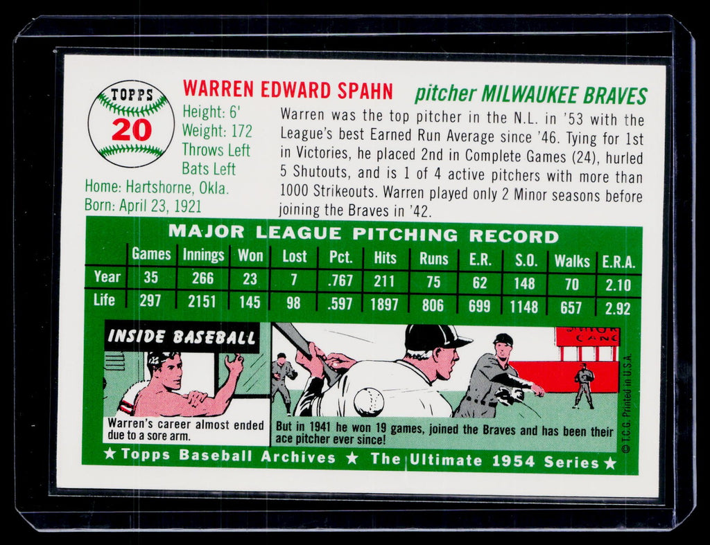 1994 Topps Archives 1954 #20 Warren Spahn