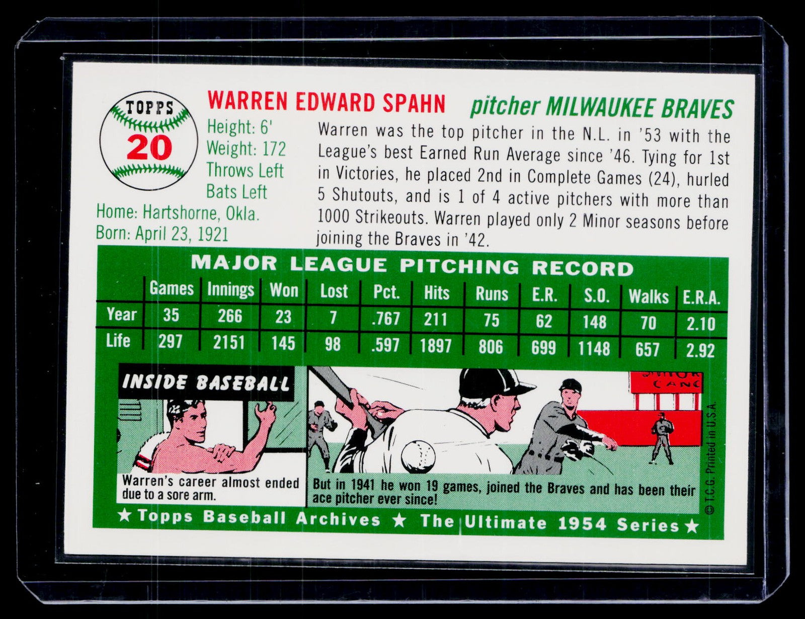 1994 Topps Archives 1954 #20 Warren Spahn