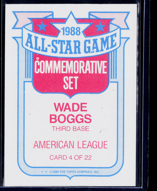 1989 Topps #4a Wade Boggs Glossy All-Stars