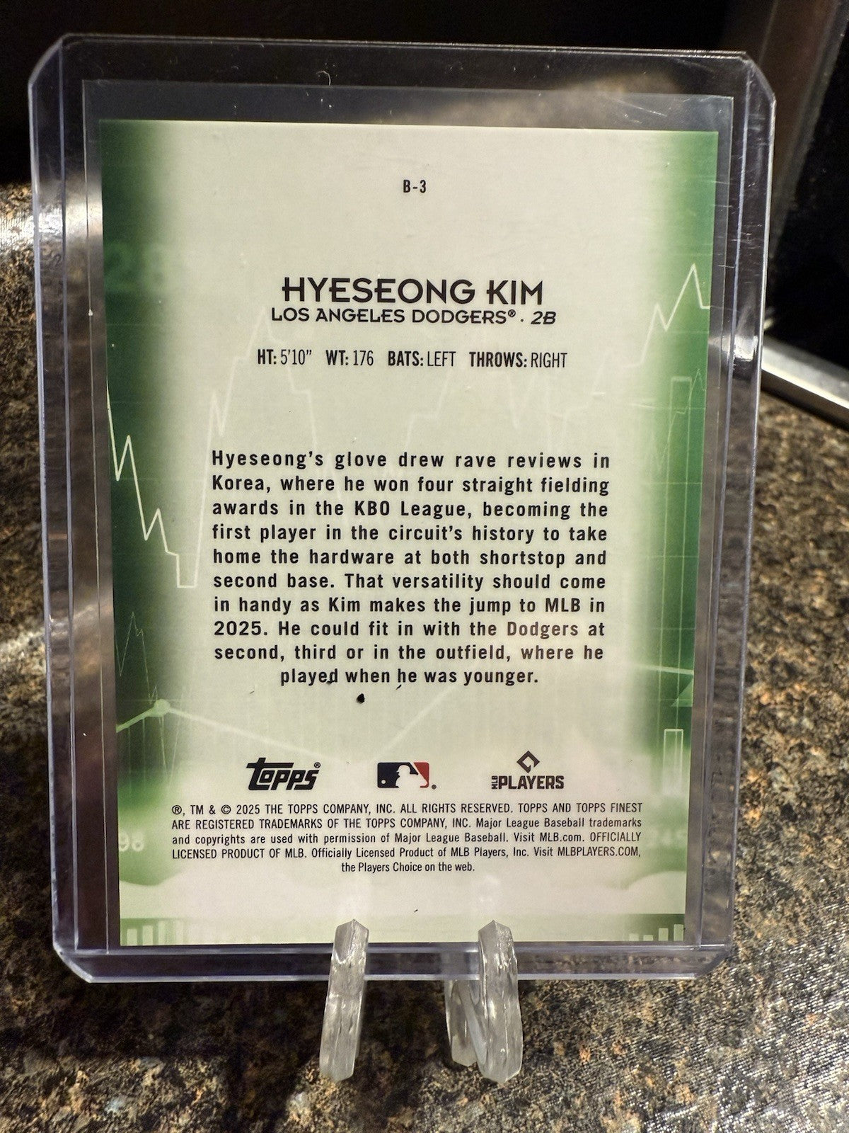 2025 Topps Finest Hyeseong Kim Insert Rookie Topps