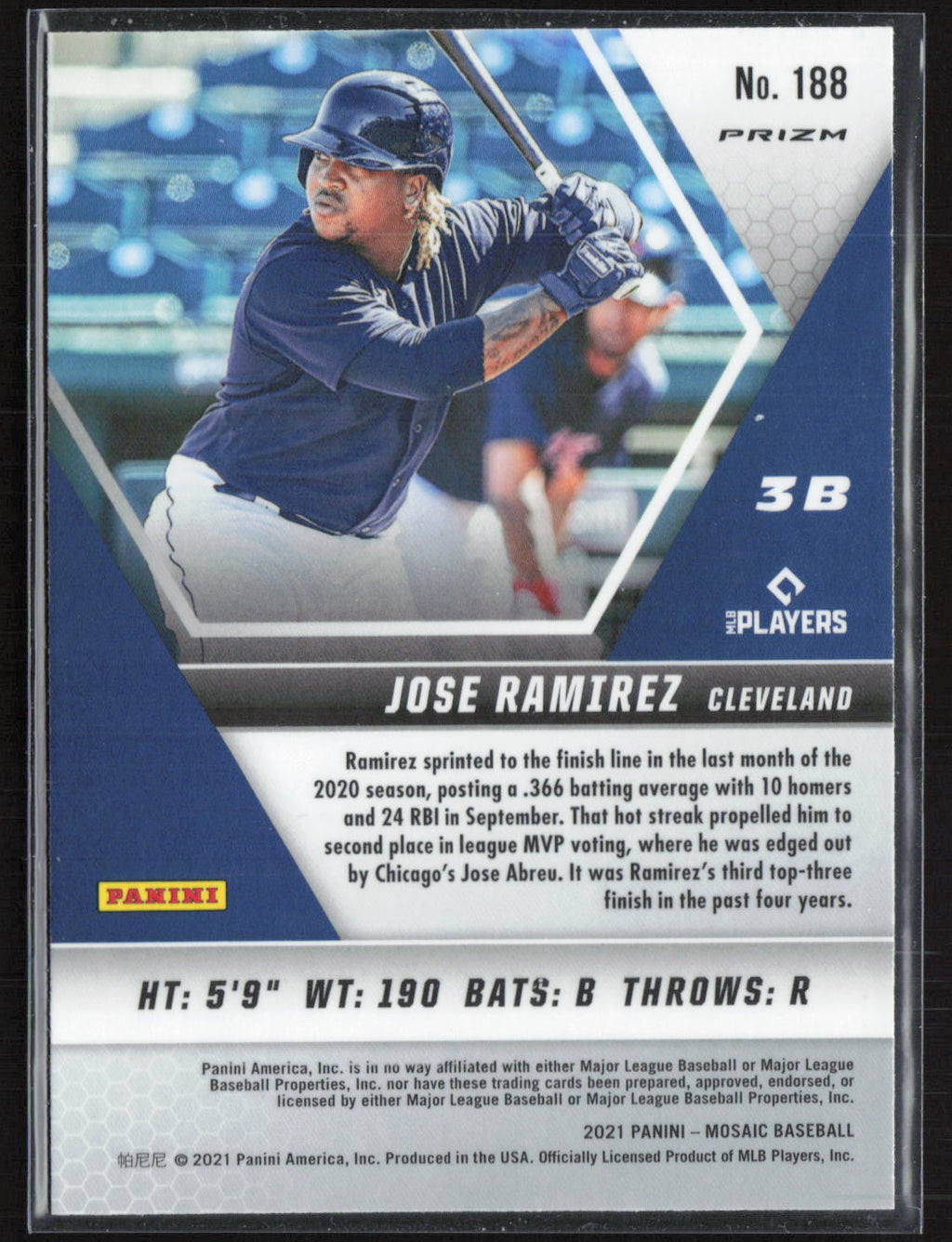 2021 Panini Prizm Mosaic Jose Ramirez #188 Red