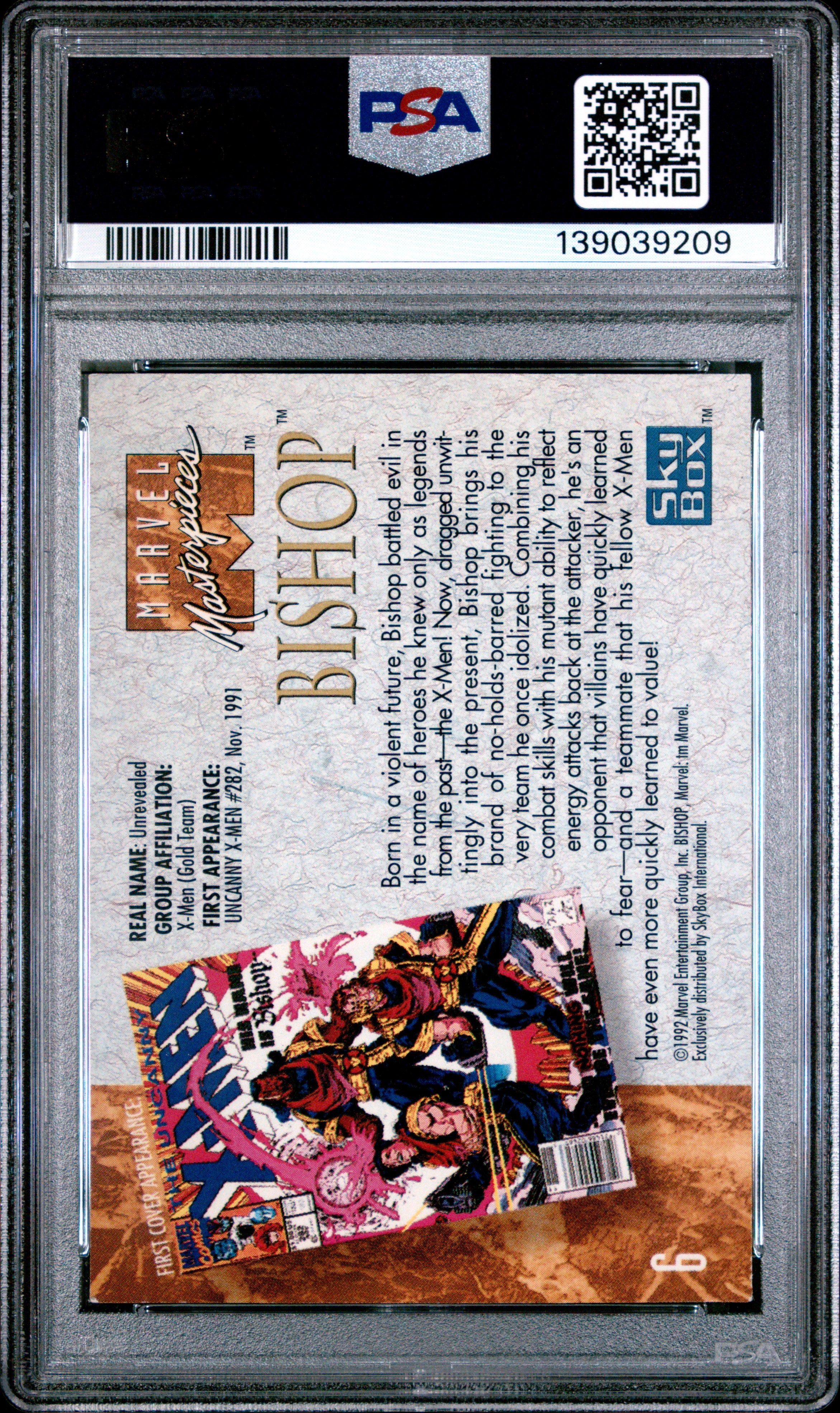 1992 Marvel Masterpieces Bishop #6 PSA 8