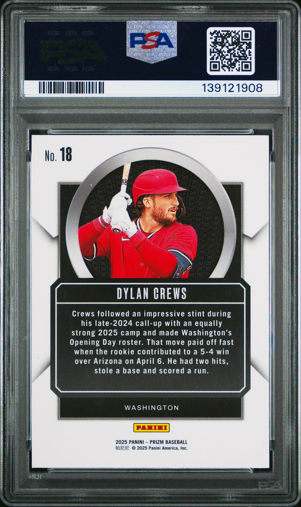 2025 Panini Prizm Talisman Dylan Crews #18 PSA 10