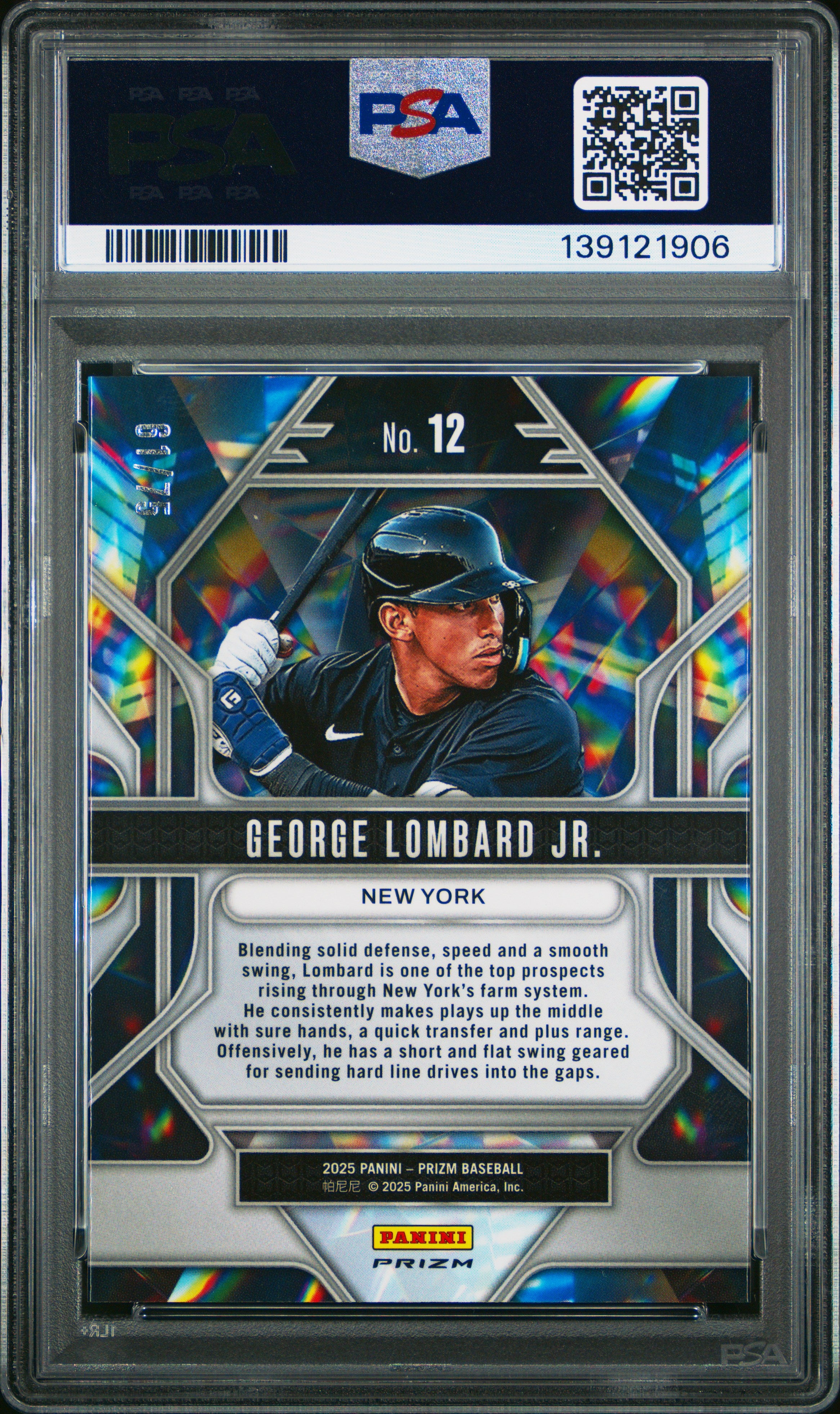 2025 Panini Prizm Prizmatic George Lombard JR. #12 Blue Pulsar PSA 10 61/75