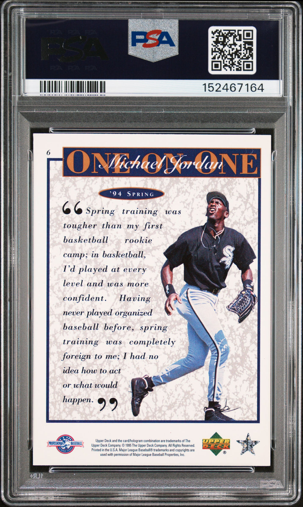 1995 Upper Deck Minor League M.J. One On One '94 Spring Training #6 PSA 9