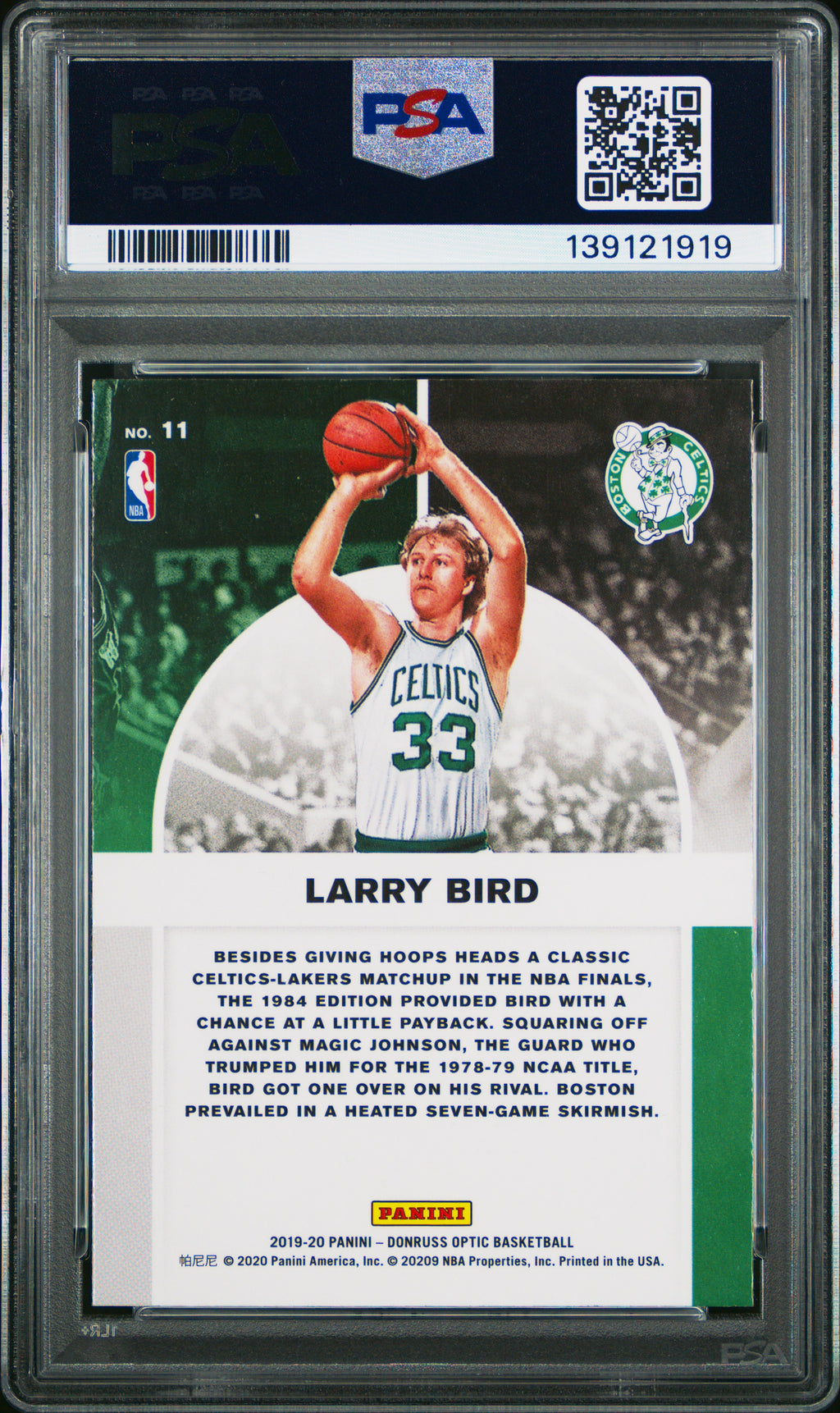 2019 Panini Donruss Optic Winner Stays Larry Bird #11 PSA 10