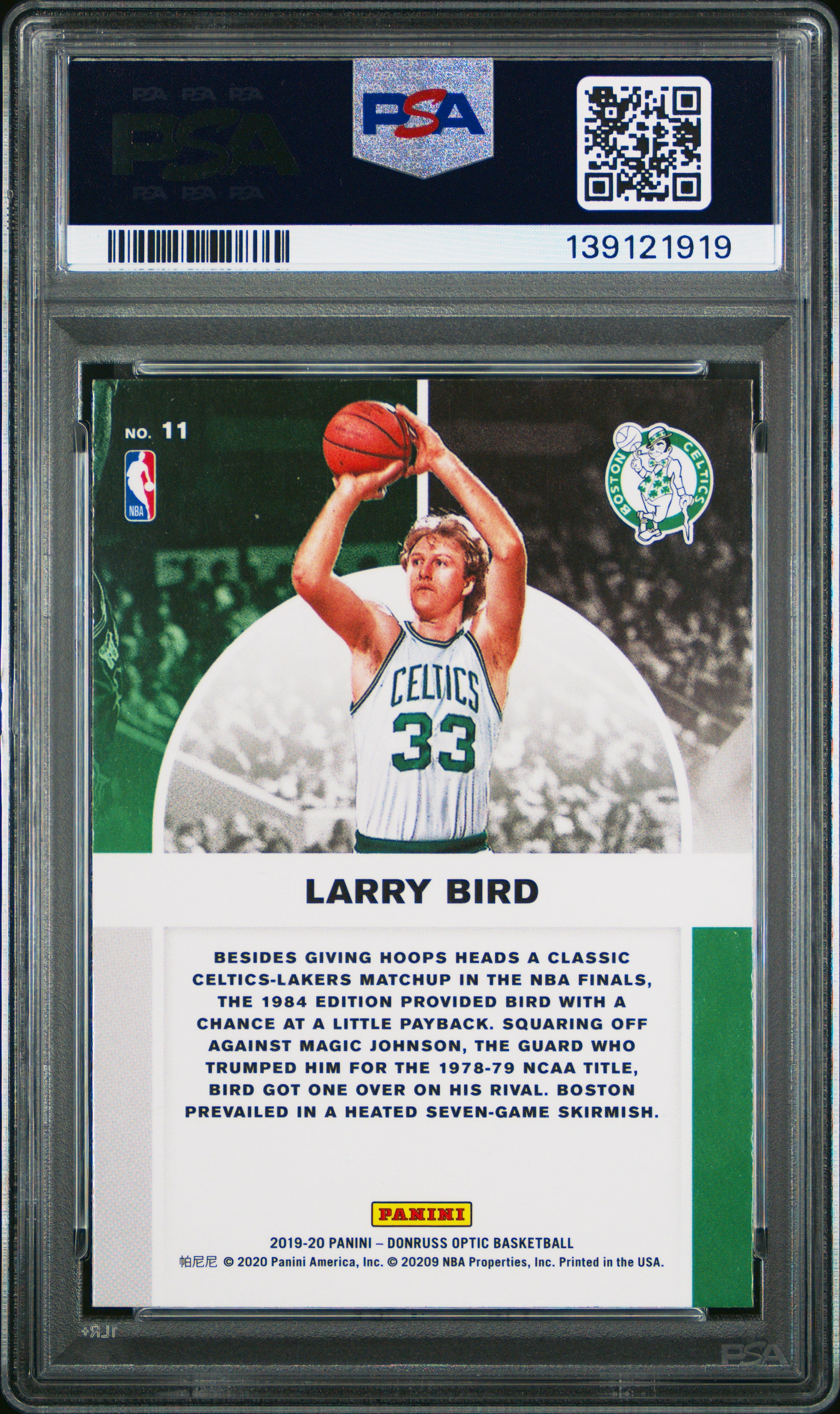 2019 Panini Donruss Optic Winner Stays Larry Bird #11 PSA 10