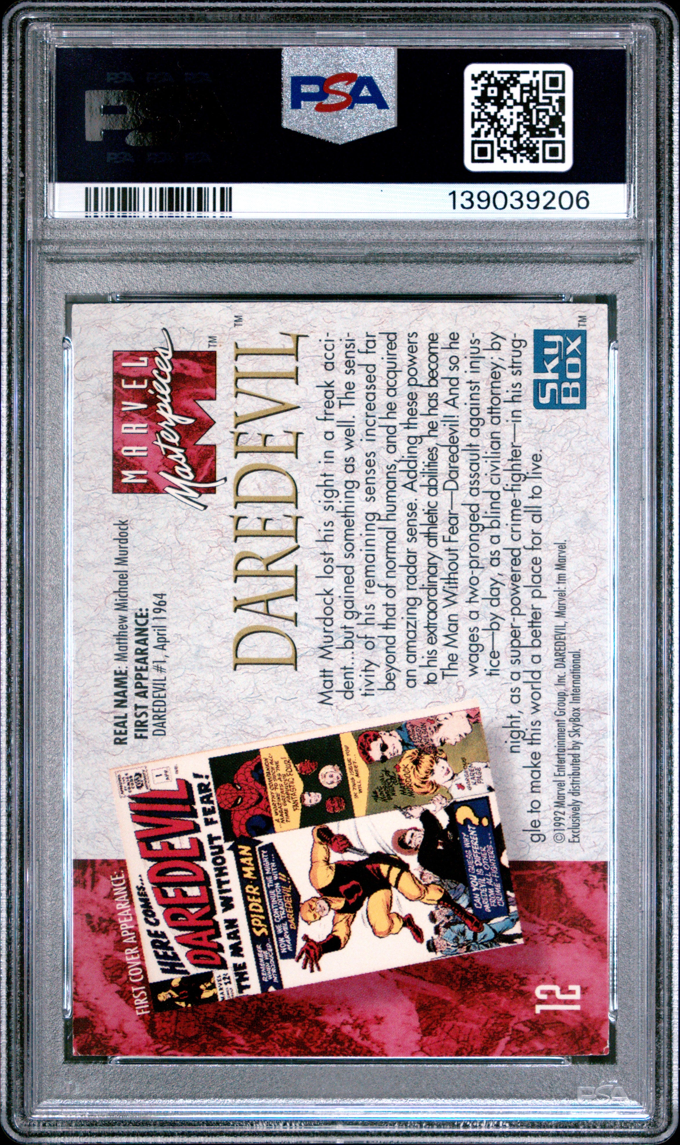 1992 Marvel Masterpieces Daredevil #12 PSA 8