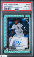 2025 Topps Chrome Rookie Autographs Jairo Iriarte #RAJI Aqua Wave /199 PSA 10