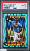 2025 Topps Chrome Freddy Peralta #95 Aqua Raywave PSA 10 113/199