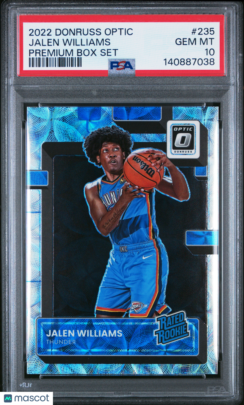 2022 Panini Donruss Optic Jalen Williams #235 Premium Box Set /249 PSA 10