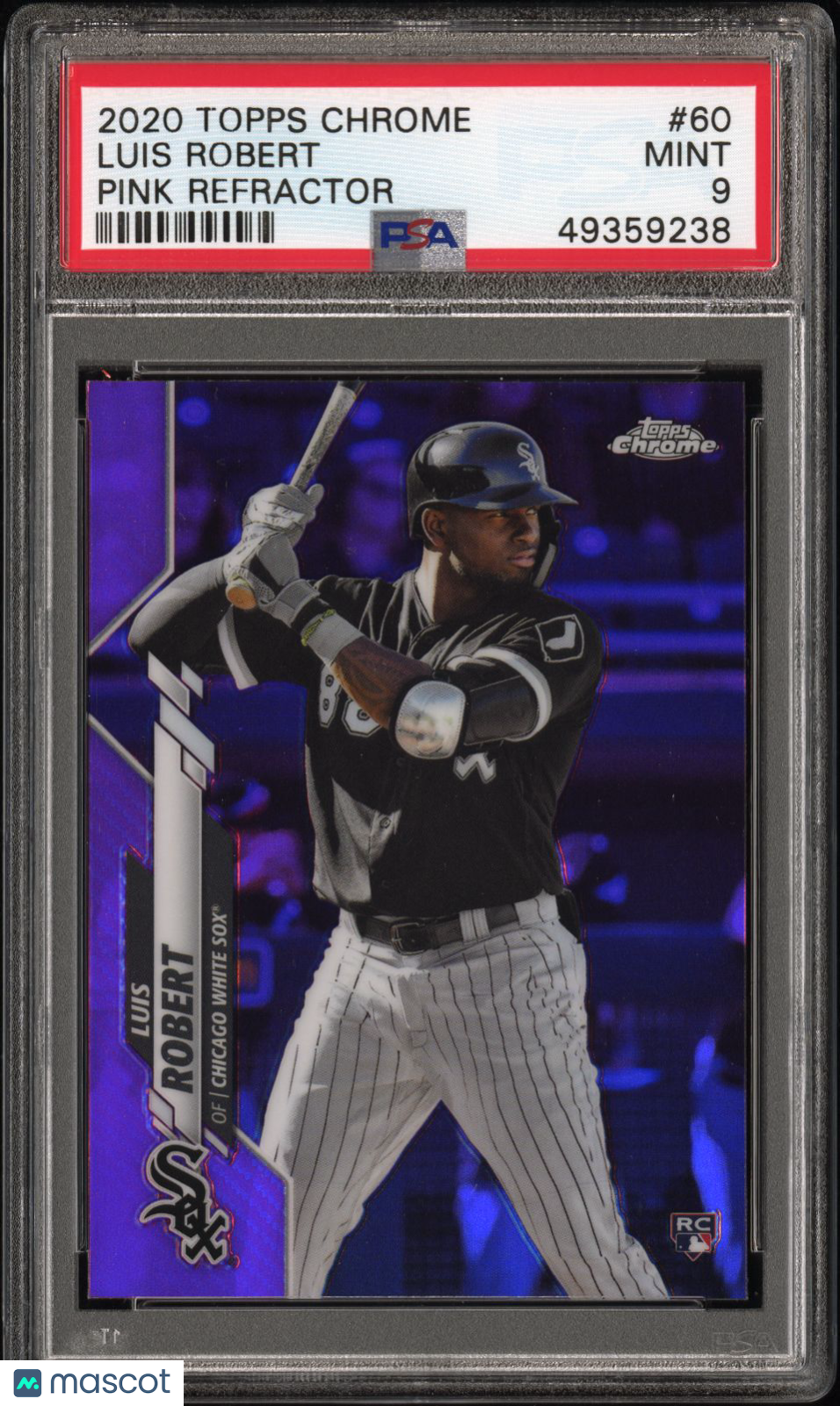 2020 Topps Chrome Luis Robert #60 Pink Refractor PSA 9