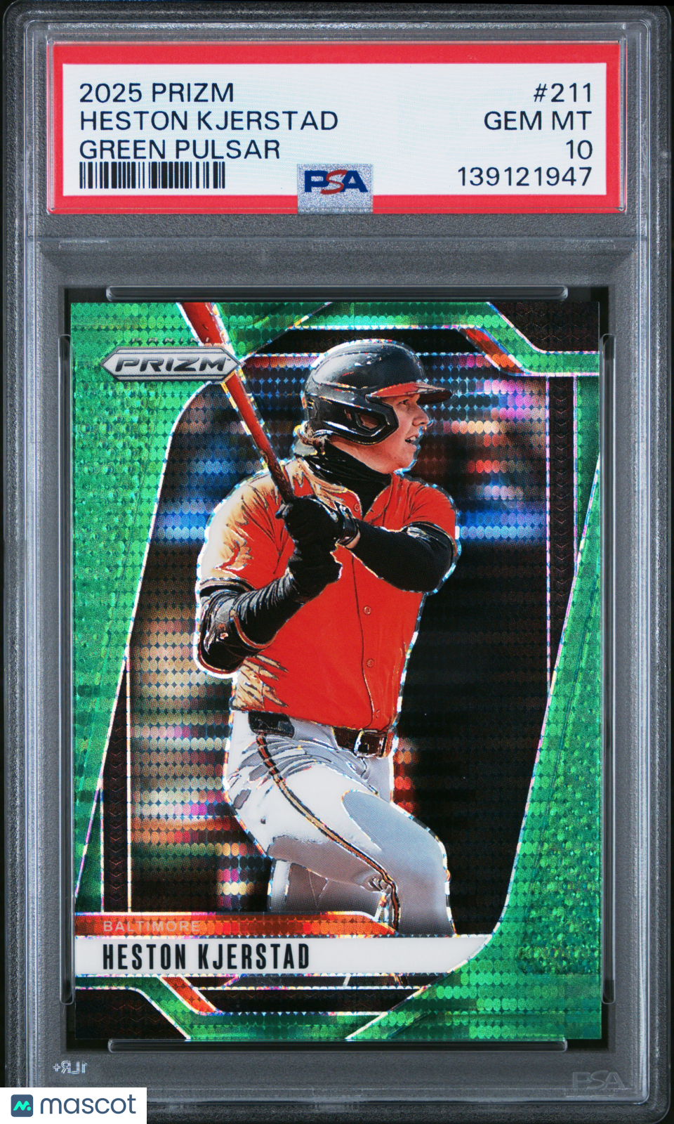 2025 Panini Prizm Heston Kjerstad #211 Green Pulsar PSA 10 6/25
