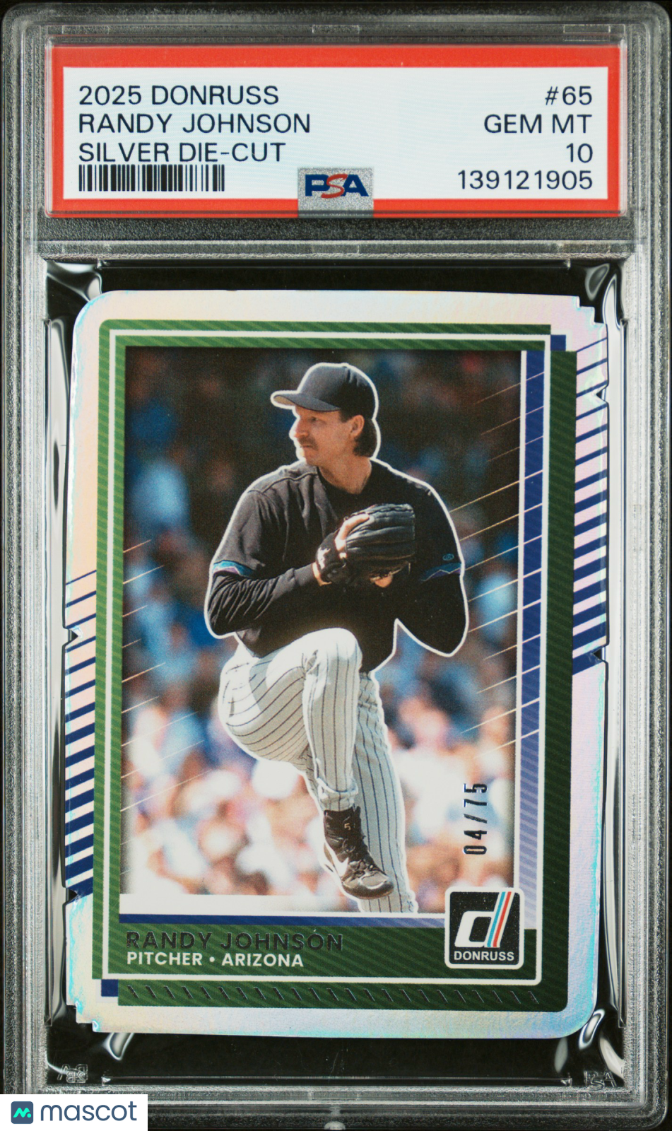 2025 Panini Donruss Randy Johnson #65 Silver Die Cut /75 PSA 10